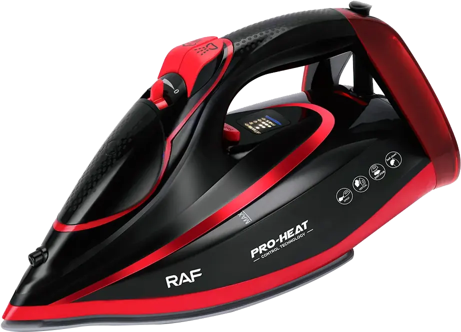 مكواة ملابس بخار راف، 2600 وات، قاعدة سيراميك، أسود، R.1140