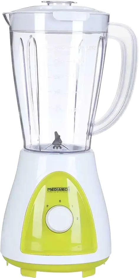 خلاط كهربائي ميديا تك، 400  وات، 1.5 لتر، 2 مطحنة، أبيض، MT-B16