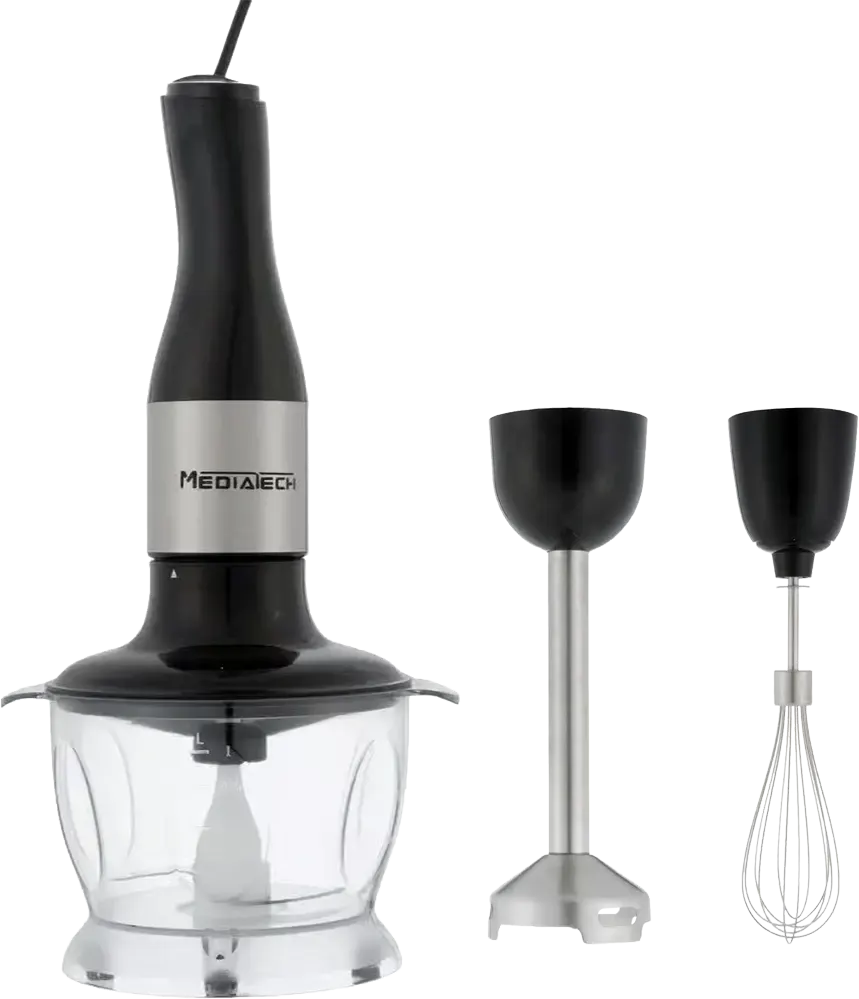 هاند بلندر ميديا تك، 700 وات، 1 لتر، موزد بمضرب بيض وكبة، أسود MT-HB14