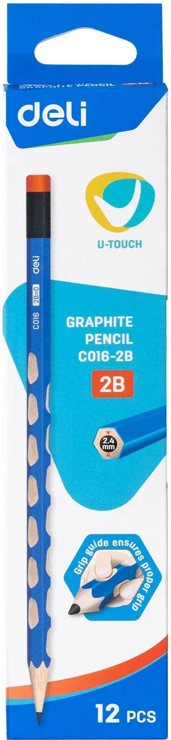 علبة قلم رصاص بأستيكة ديلي ،12 قطعة ،C016