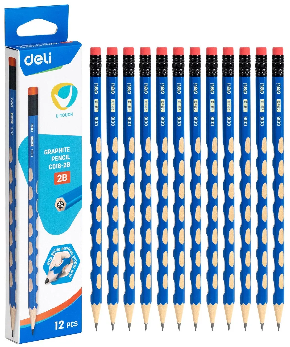 علبة قلم رصاص بأستيكة ديلي ،12 قطعة ،C016