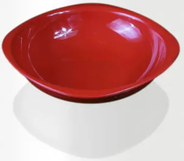 طبق بلاستيك وسط من ايكو مقاس 2 - أحمر