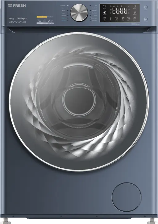غسالة فول اتوماتيك فريش تحميل أمامي 9 كيلو، 1400 لفة، انفرتر، شاشة ديجيتال، أزرق، 16430 G1