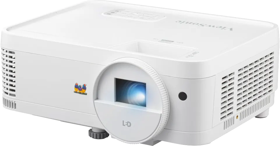 بروجيكتور فيوسونيك، دقة WXGA، سطوع 3000 لومن، مدخل HDMI، عالي التباين، أبيض، LS500WHE