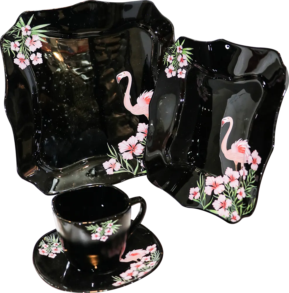 طقم اركوبال مربع، 58 قطعة، أسود