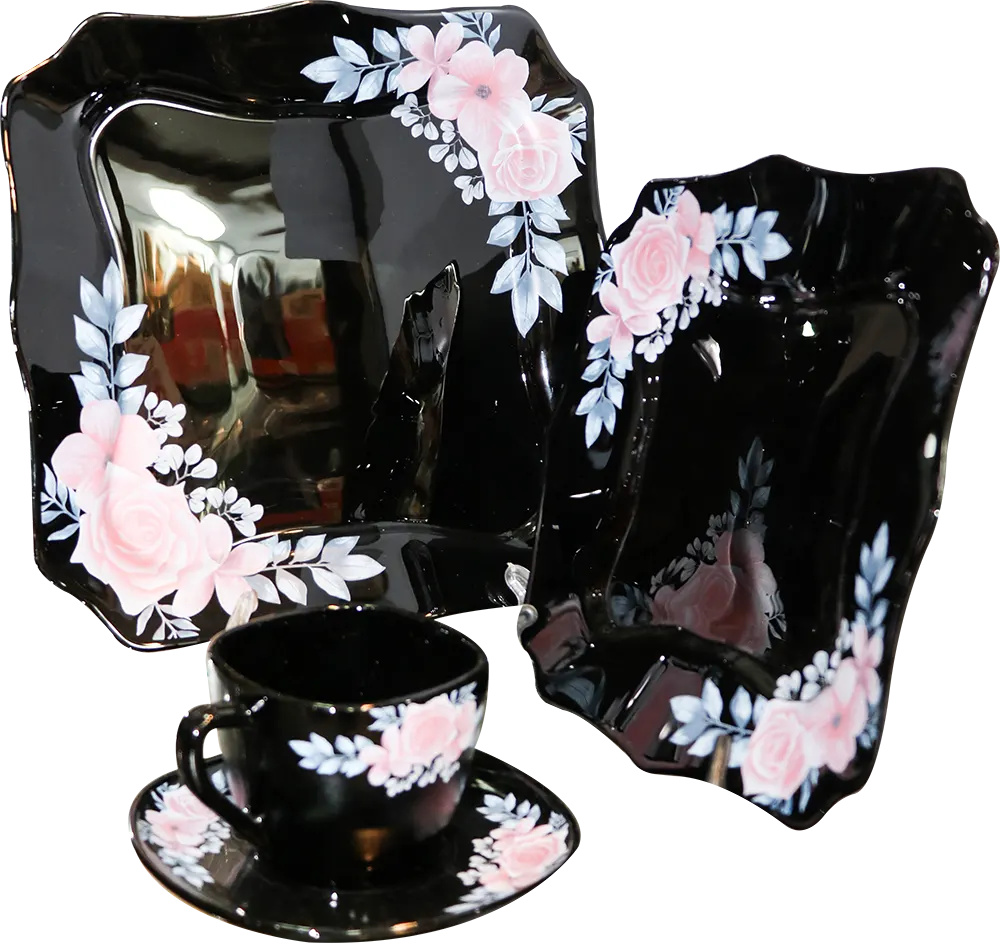 طقم اركوبال مربع، 58 قطعة، أسود