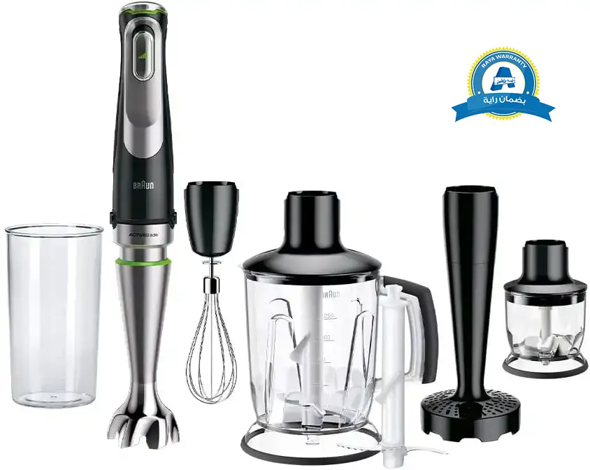 هاند بلندر براون مالتي كويك 9، 1200 وات، 600 مللي، مزود بملحقات متعددة، أسود MQ 9147X