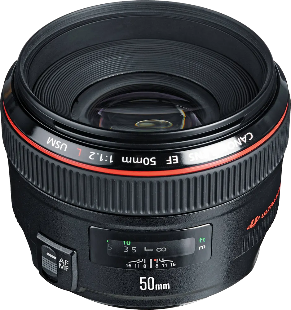 عدسة كاميرا كانون 50 ملم فتحة العدسة F- 1.2L