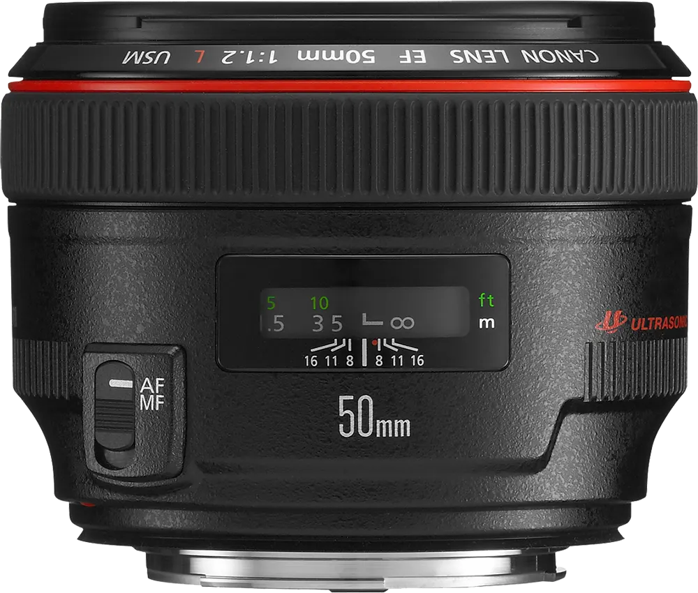 عدسة كاميرا كانون 50 ملم فتحة العدسة F- 1.2L