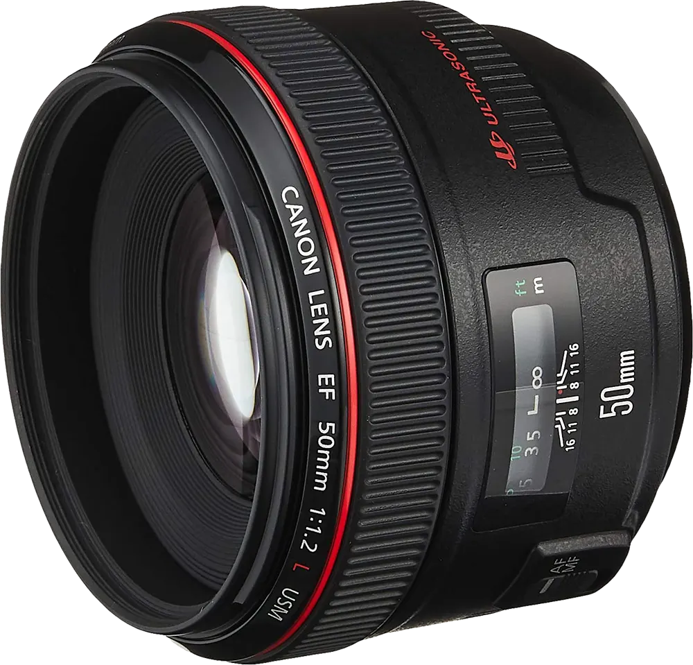 عدسة كاميرا كانون 50 ملم فتحة العدسة F- 1.2L