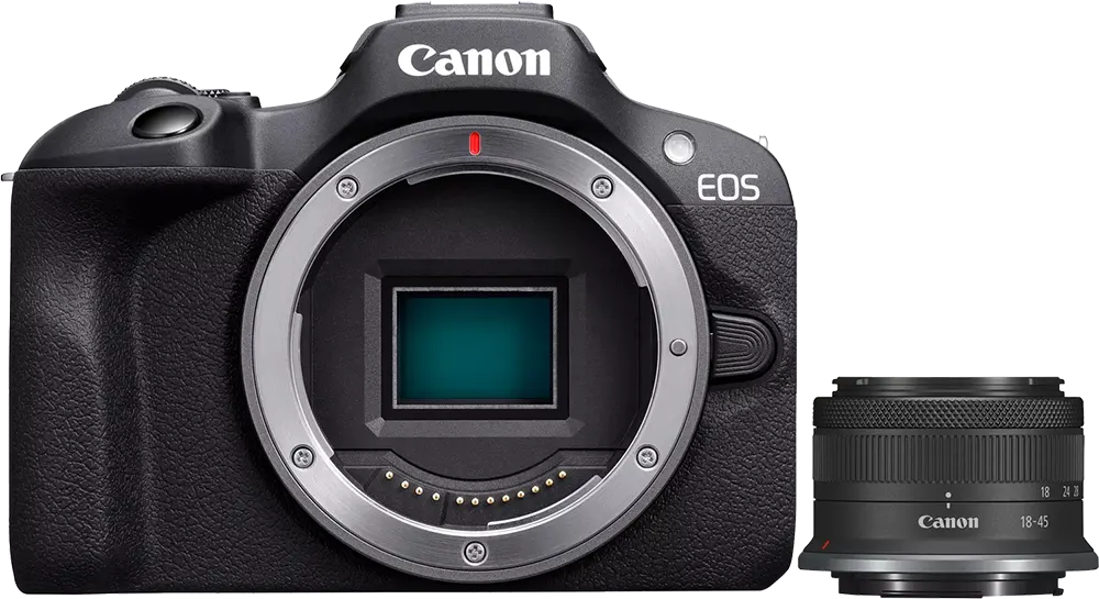 كاميرا كانون EOS R100 ، عدسة 18-45 ملم، 24.1 ميجابكسل، شاشة ال سي دي، اسود