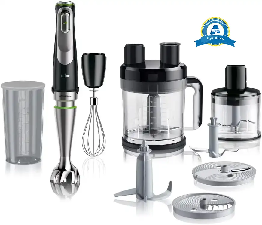 هاند بلندر براون مالتي كويك 9، 1200 وات، 600 مللي، مزود بملحقات متعددة، أسود MQ9185XLI(بضمان راية)