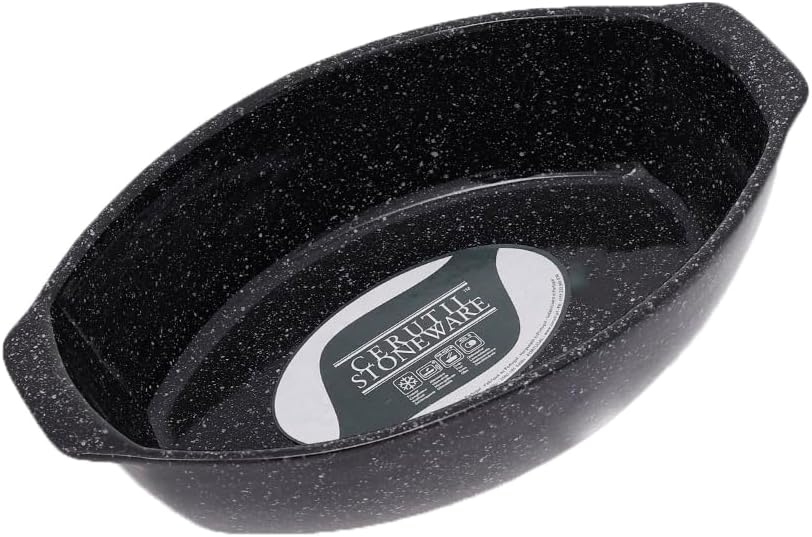 طاجن  بيضاوى من سيروتيل ،اكس لارج ،أسود