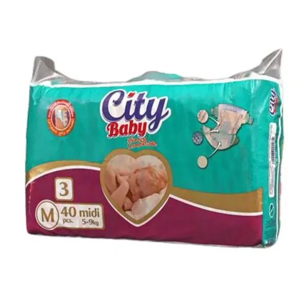 حفاضات سيتي بيبي للاطفال مقاس 3، 5 -9 كجم ، 40 حفاضة