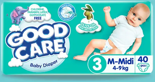 حفاضات جود كير للاطفال مقاس 3 ،4 -9 كجم ،40 حفاضة
