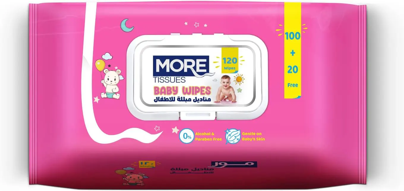 مناديل مبللة للاطفال من مور ، 120 منديل