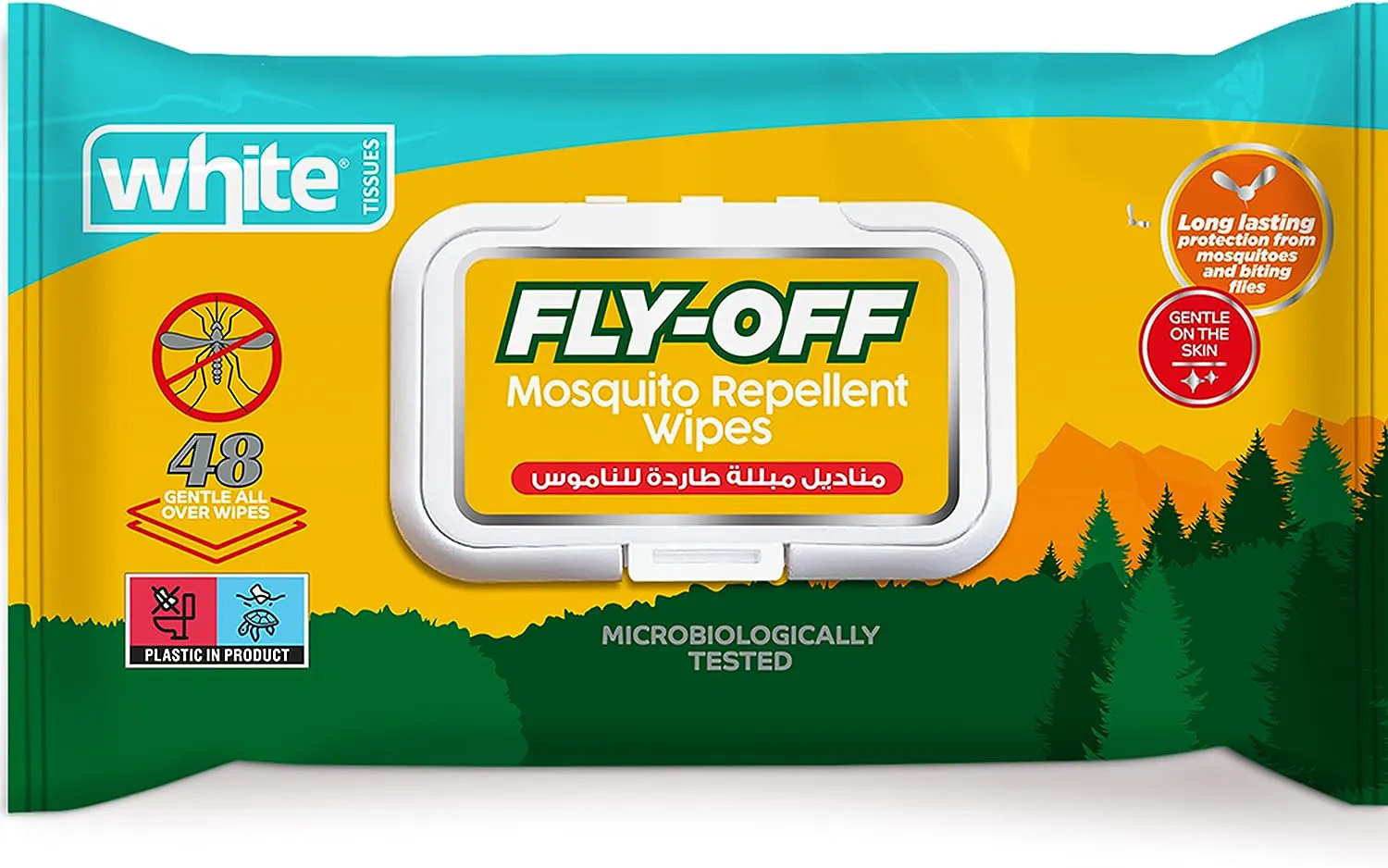 White Insect Repellent Wipes, 48 Wipes