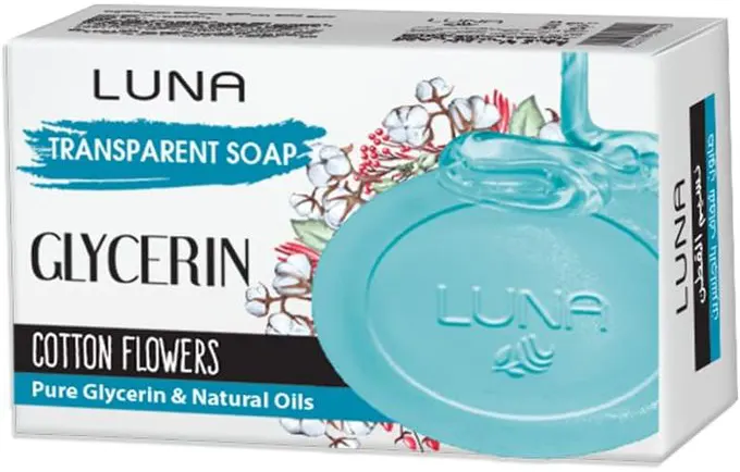صابون لونا بالجلسرين الشفاف نسيم القطن، 100 جم