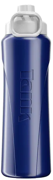 زجاجة مياه حافظة للبرودة من تانك سوبر كول، 1 لتر، غطاء لف، أزرق