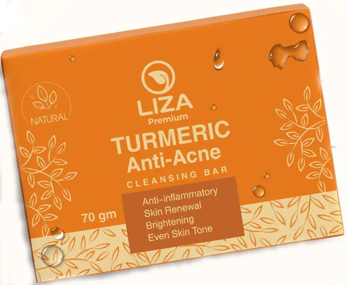 صابون ليزا صابون الكركم مضاد لحب الشباب والالتهابات لتوحيد وتفتيح لون البشرة، 70جم