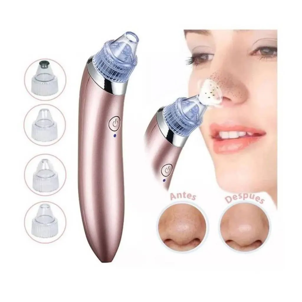 جهاز إزالة وشفط دهون الوجه الكهربي ، رؤوس متعددة  لتنظيف المسام من البثور والرؤوس السوداء، روز جولد  XN.8030
