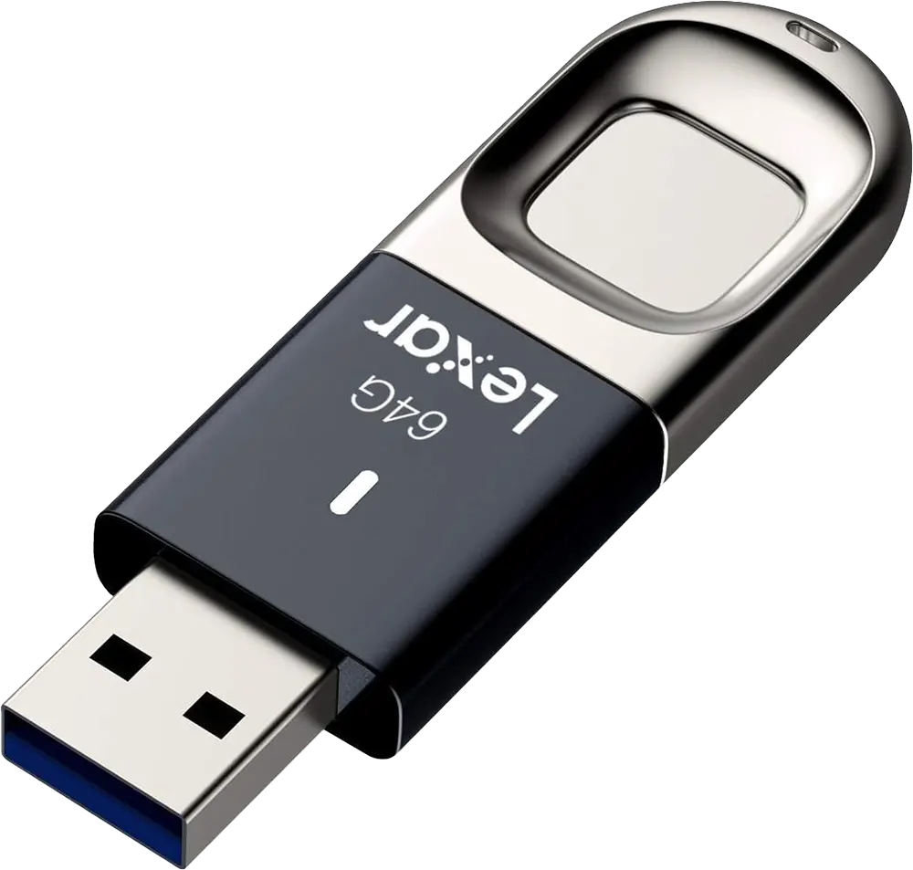 فلاش ميموري ليكسار JumpDrive® F35 ليكسر، 64 جيجابايت، اي دي ببصمة الأصابع، USB 3.0، أسود، LJDF35-64GBBK