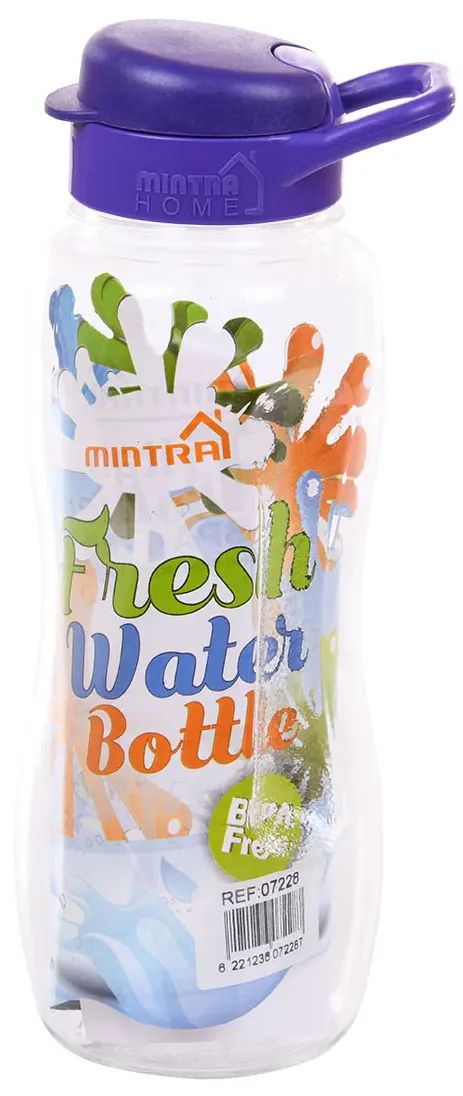 زجاجة مياه رياضية منترا، بلاستيك، 500 مل، بغطاء كبس، ألوان