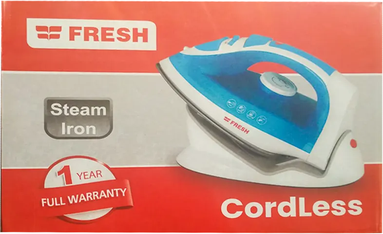 مكواة بخار فريش، 2200 وات، لاسلكية، قاعدة تيفلون، أزرق×أبيض، 500016474