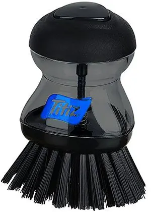 فرشة صحون مع خزان صابون من تيتيز ،أسود