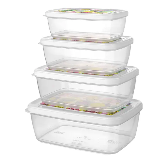 حافظة طعام من تيتيز، 4 قطع ،شفاف ألوان، 9263