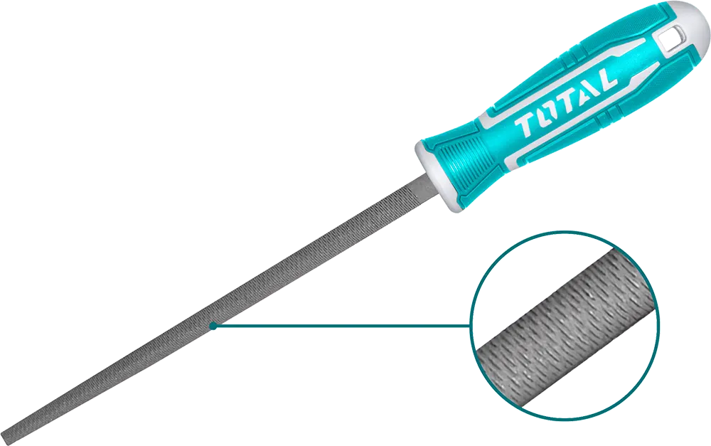 مبرد حديدي دائري توتال تولز 8 بوصة بمقبض، THT91386