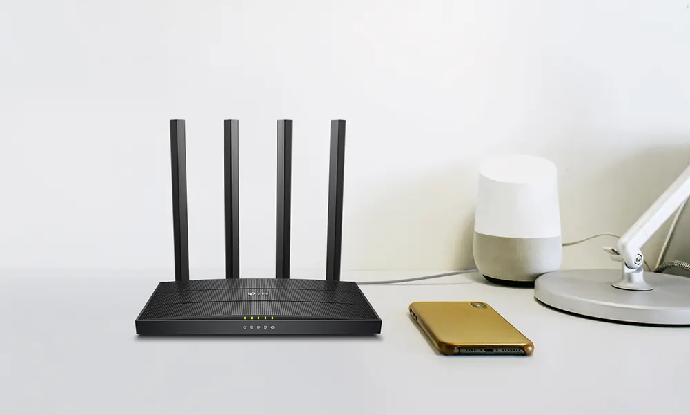 أكسيس بوينت تي بي لينك أرتشر A6، واي فاي، سرعة جيجابت، ثنائي النطاق، 4 هوائيات ، أسود، AC1200