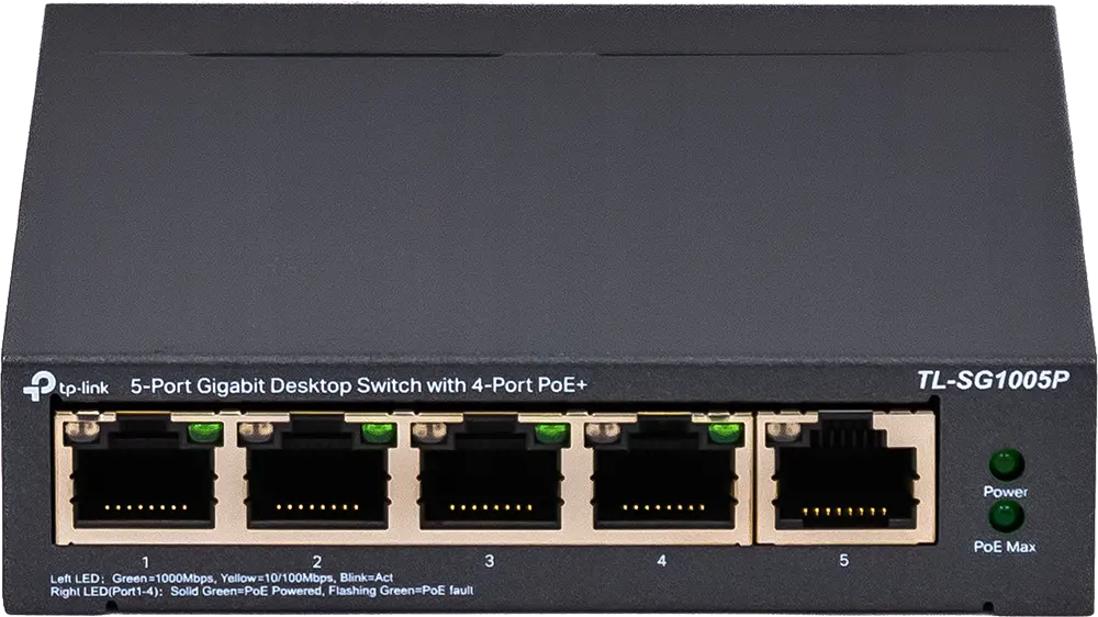 سويتش ايثرنت تي بي لينك 5 منافذ، 1 جيجابت، اسود، TL-SG1005P
