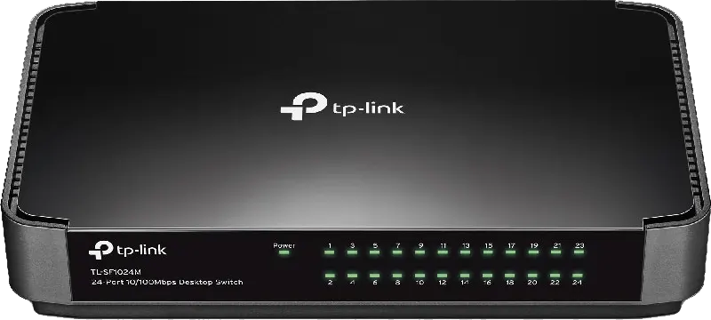 محول ايثرنت تي بي لينك 24 مخرج، سرعة 10-100 ميجابت، أسود، TL-SF1024M