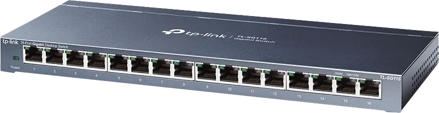 سويتش ايثرنت تي بي لينك 16 منافذ، 1 جيجابت، اسود، TL-SG116
