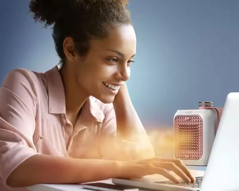 دفاية ديلونجى سيراميك، دفاية مكتب، 360 وات، مروحة، بينك، HFX10B03.PK