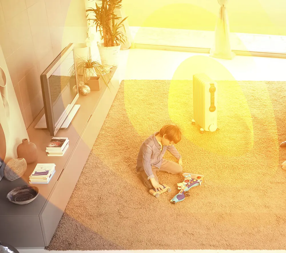 دفاية زيت ديلونجي 9 ريشة، 2000 وات، أبيض، TRRS0920