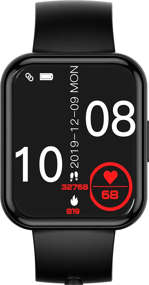 ساعة سمارت تشويتك، شاشة اتش دي 1.91 بوصة تعمل باللمس، سوار سيليكون، مقاومة للماء، لون اسود