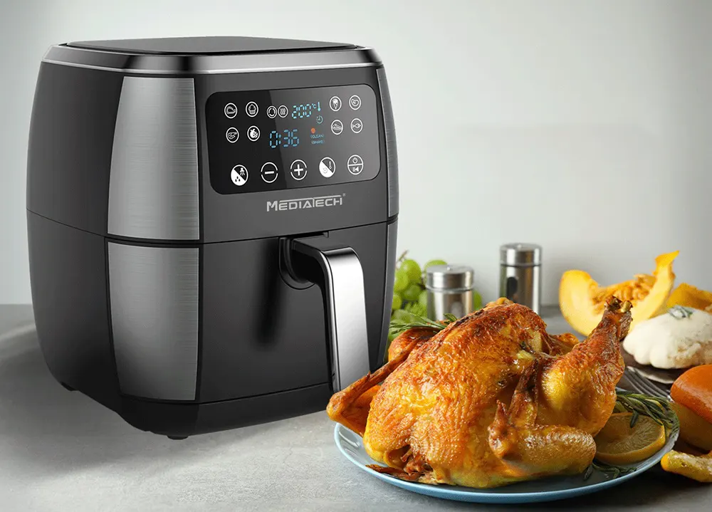 قلاية هوائية ميديا تك، 1800 وات، 7.2 لتر، شاشة تاتش ديجيتال، أسود، MT-AF1000