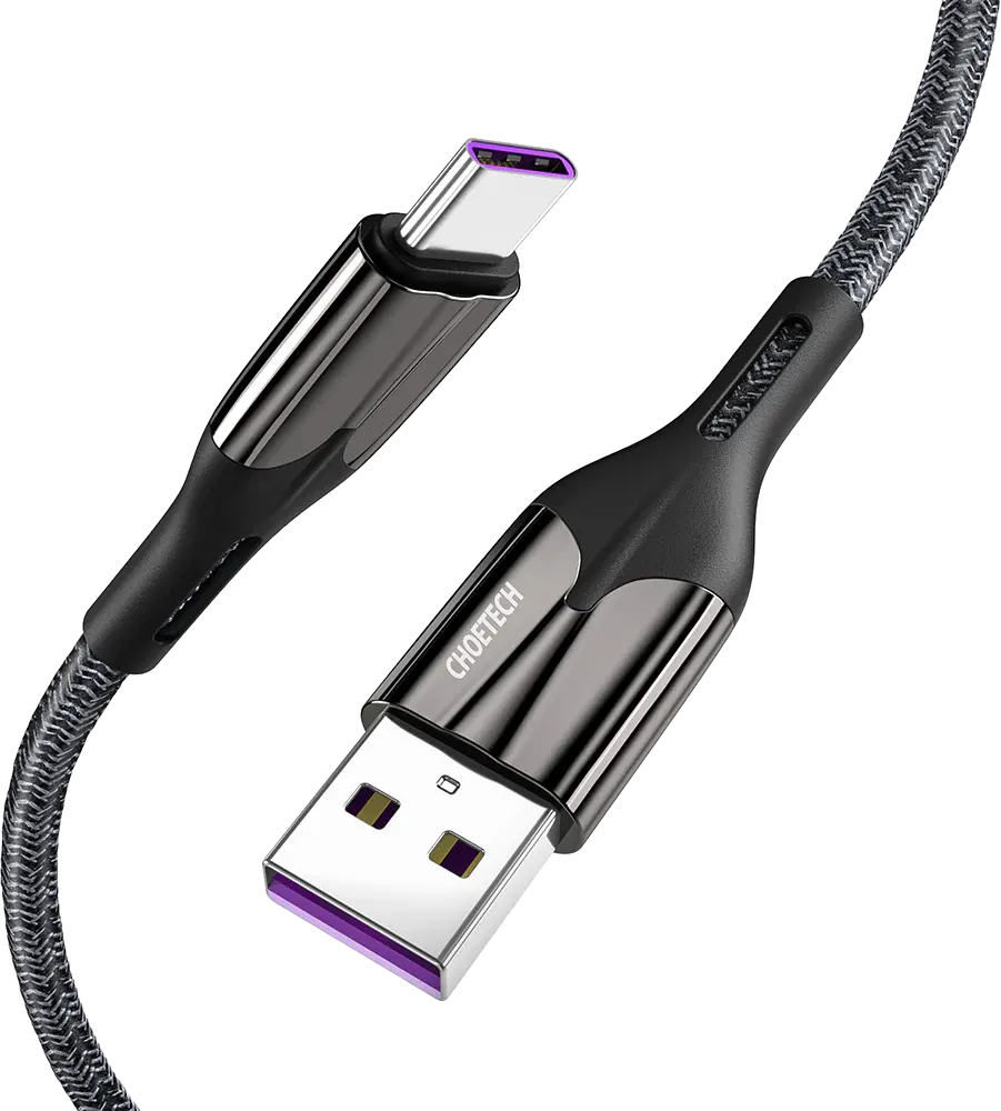 Choitech Type C Charger Cable, 5A, 1.2m, Black, AC0013