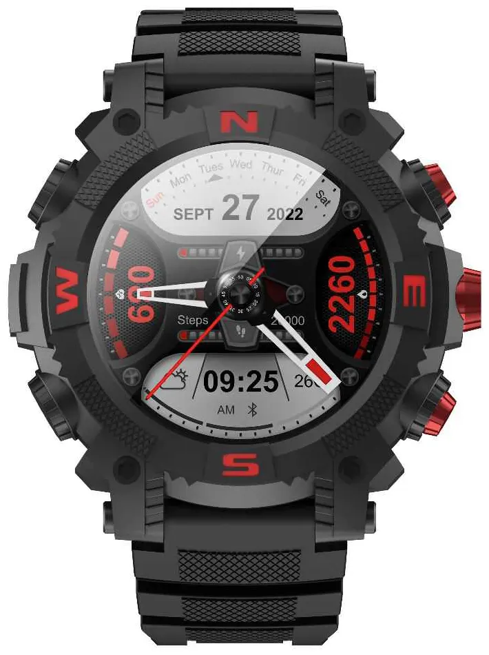 ساعة جرين ليون الذكية ،شاشة 1.39 بوصة تعمل باللمس، مقاومه للماء ،بطارية 300 مللي أمبير،أسود،GPS-PRO