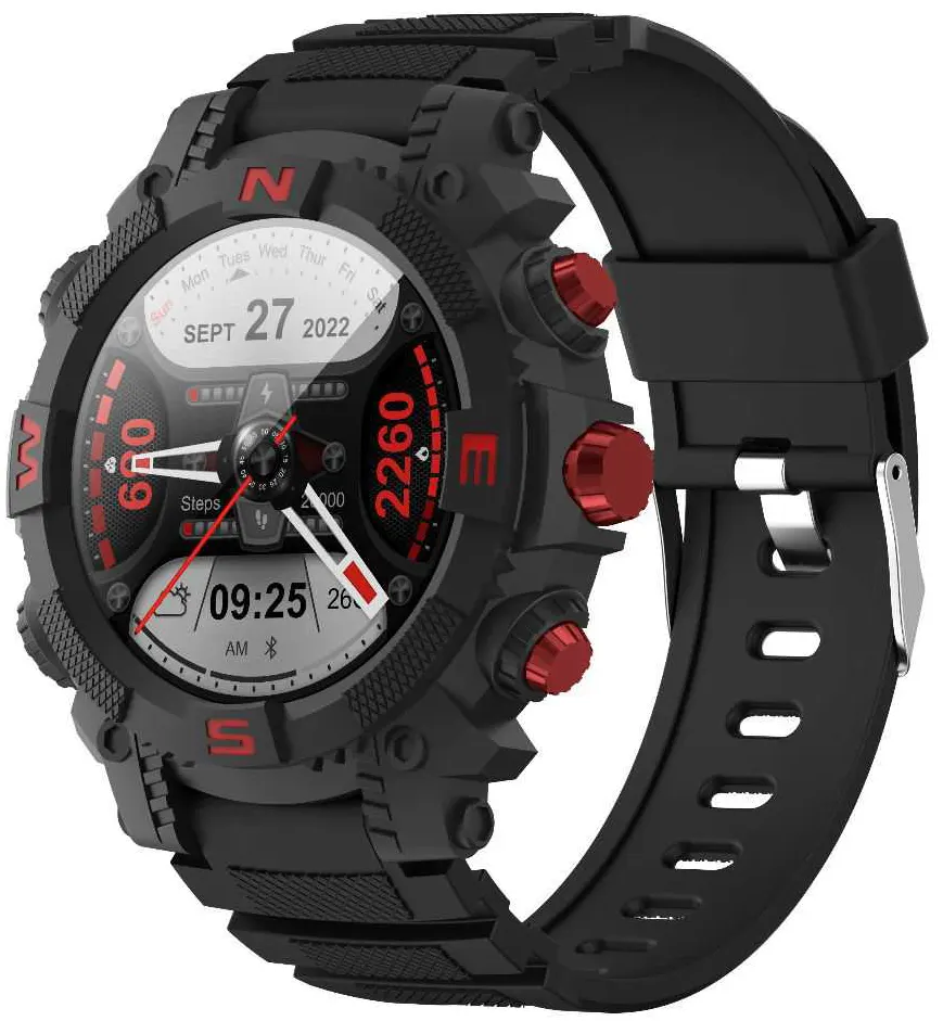 ساعة جرين ليون الذكية ،شاشة 1.39 بوصة تعمل باللمس، مقاومه للماء ،بطارية 300 مللي أمبير،أسود،GPS-PRO