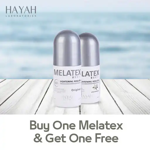 مزيل عرق رول اون للتفتيح ميلاتكس من حياه 40 مل (1+1)