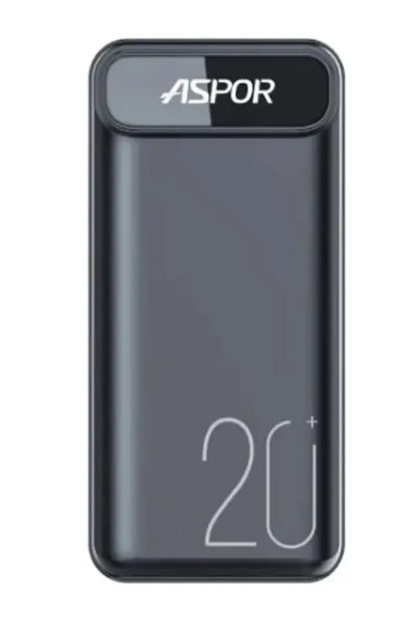 باور بانك أسبور، 20000 مللي أمبير، 5 فولت، 22.5 وات، أسود، A396