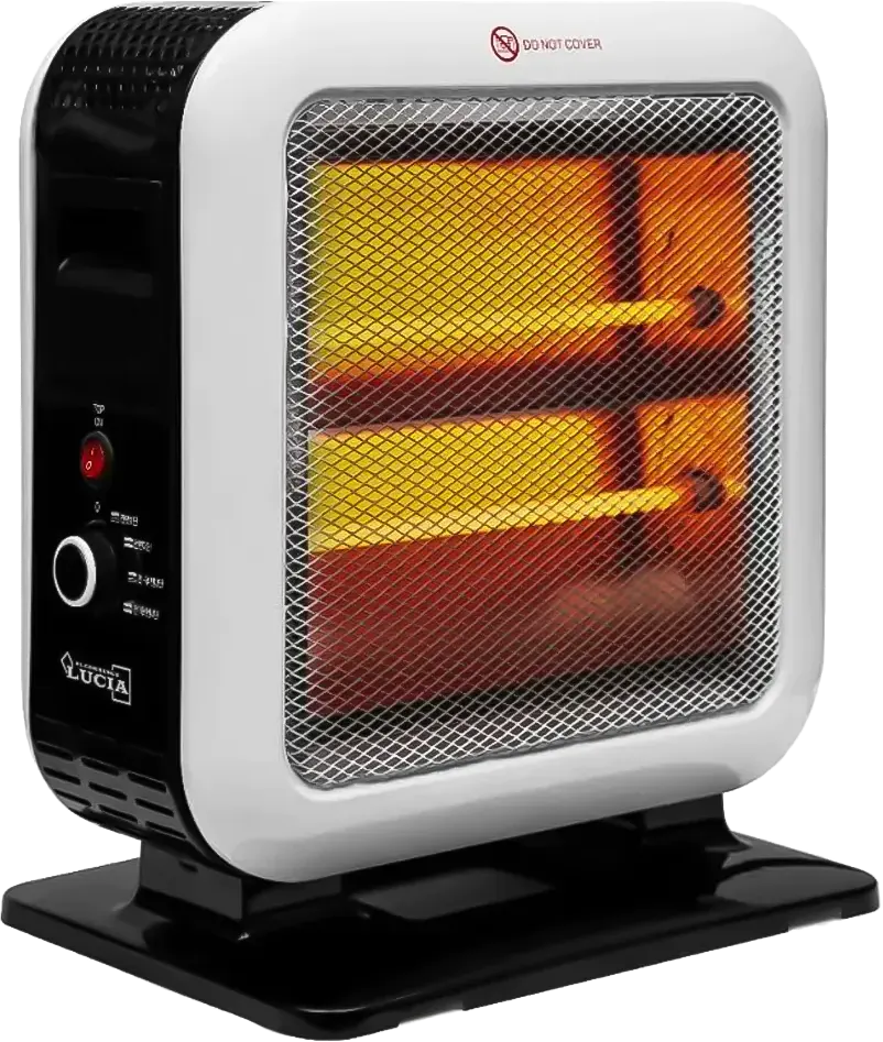 Fresh Electric Halogen Heater, 3 Candles, 2D Heating, 1200 Watt, White*Black, Fresh 500015025