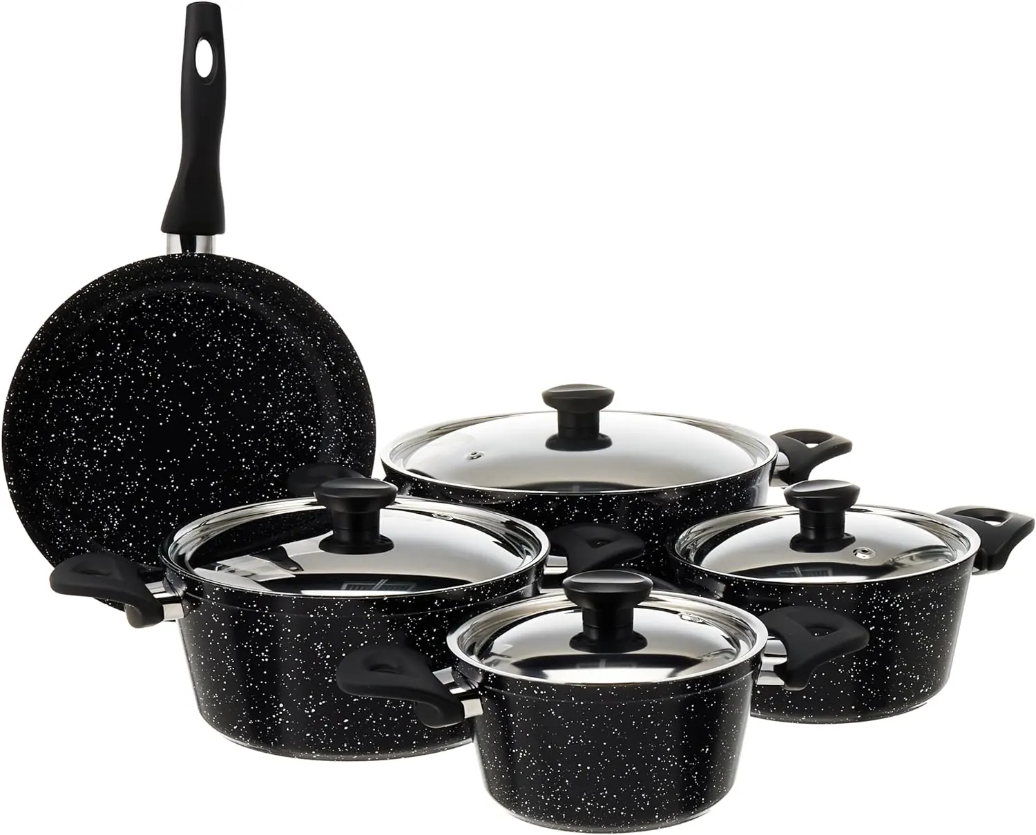 طقم حلل جرانيت من توب شيف ،9 قطع،أسود