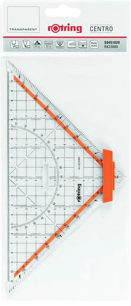 مثلث هندسي أرسطو من روترنج، 25 سم، شفاف، R823080