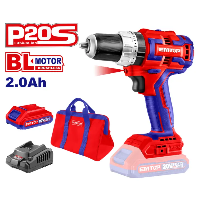 شنيور ام توب 20 فولت ، 2 بطارية +شنطة، ECIDL20812