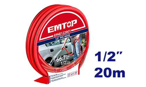 EMTOP water hose roll, 20 meters, 1-2 inch, EPHE122001