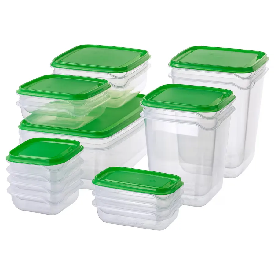 IKEA plastic refrigerator set, 17 pieces, transparent